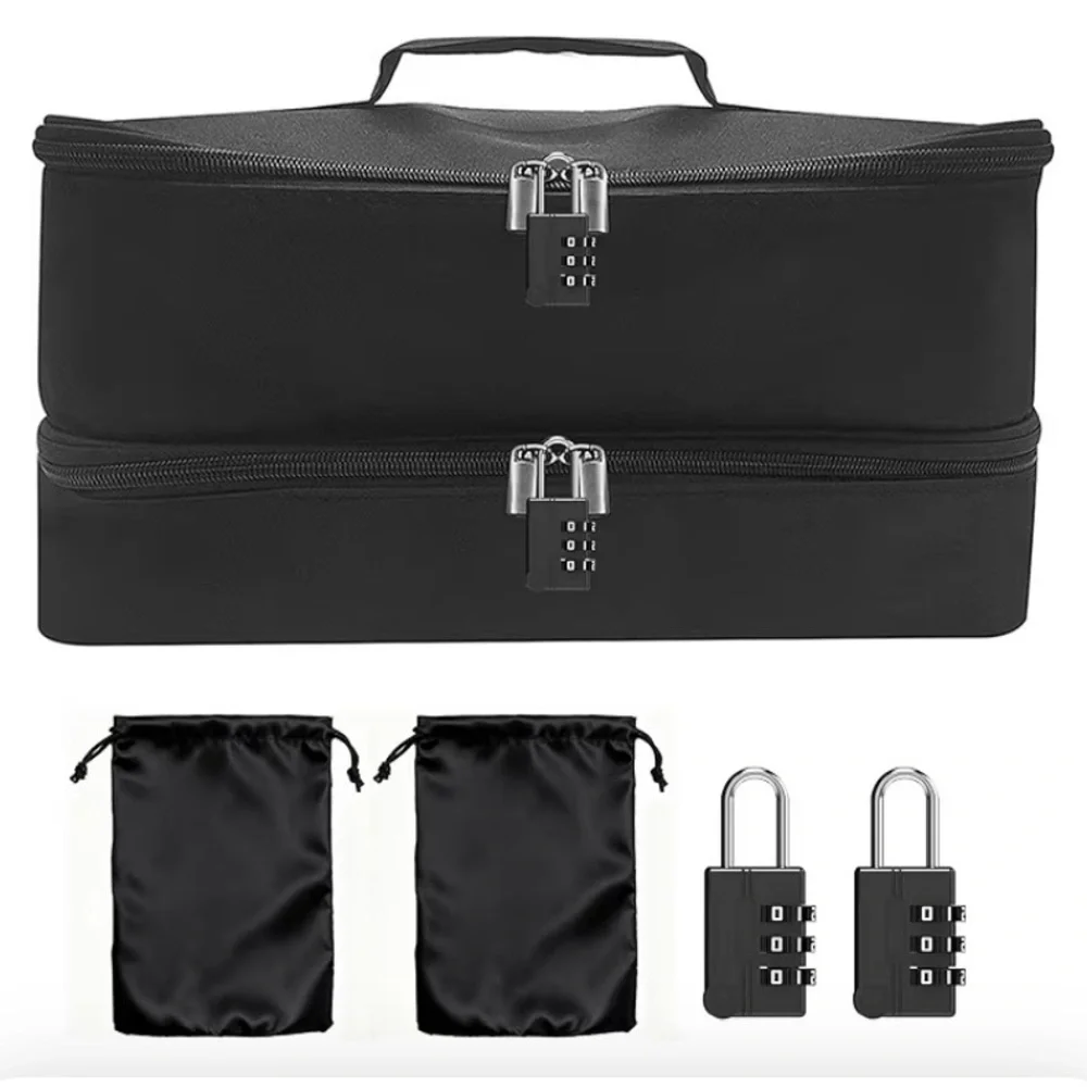 🗽Black Travel Storage Organizer Bag with Lock